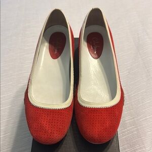 Cole Haan Red Leather Flats Timeless Design